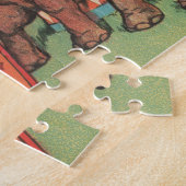 象を女性とトレーナーと一緒に演奏。 ジグソーパズル (側面)