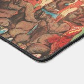 象を女性とトレーナーと一緒に演奏。 デスクマット (コーナー)