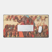 象を女性とトレーナーと一緒に演奏。 デスクマット (キーボード&マウス)