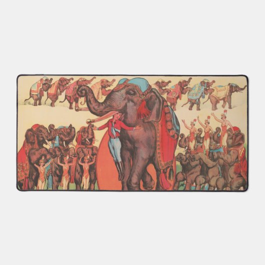 象を女性とトレーナーと一緒に演奏。 デスクマット (正面)