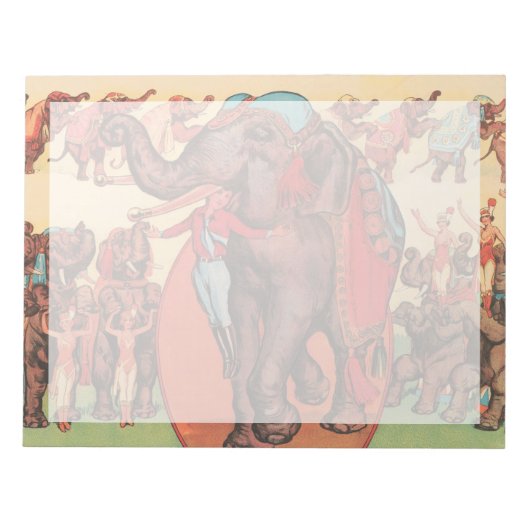 象を女性とトレーナーと一緒に演奏。 ノートパッド (正面)