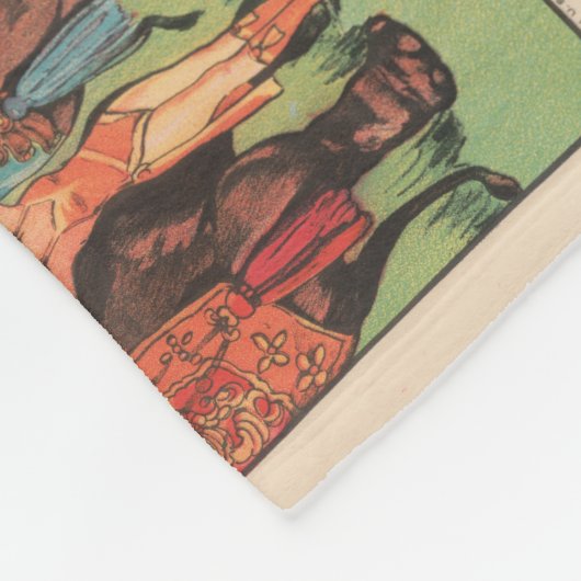 象を女性とトレーナーと一緒に演奏。 フリースブランケット (角)