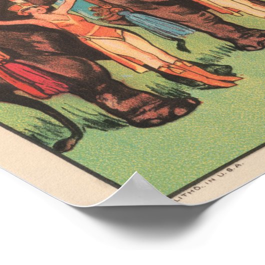 象を女性とトレーナーと一緒に演奏。 ポスター (角)