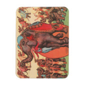 象を女性とトレーナーと一緒に演奏。 マグネット (縦)