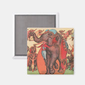 象を女性とトレーナーと一緒に演奏。 マグネット (正面/裏面)