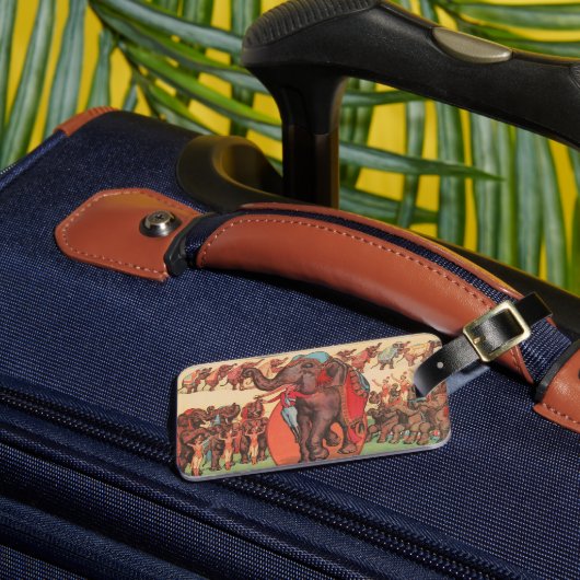 象を女性とトレーナーと一緒に演奏。 ラゲッジタグ (正面インサイチュ3)