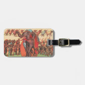 象を女性とトレーナーと一緒に演奏。 ラゲッジタグ (正面横)