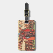 象を女性とトレーナーと一緒に演奏。 ラゲッジタグ (正面縦)