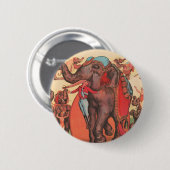 象を女性とトレーナーと一緒に演奏。 缶バッジ (正面&裏面)