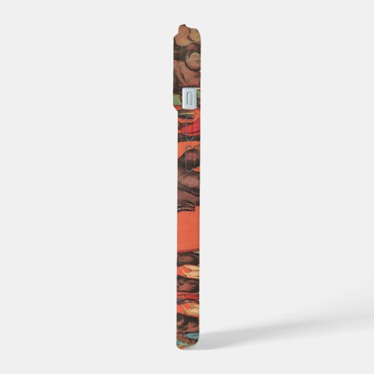 象を女性とトレーナーと一緒に演奏。 iPhone 15ケース (左側面)