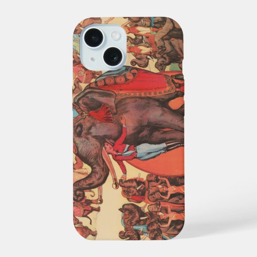 象を女性とトレーナーと一緒に演奏。 iPhone 15ケース (裏面)