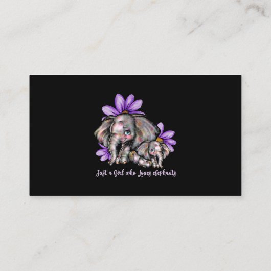 象を愛するジャスト・ガール花動物の再利用 名刺 (裏面)