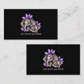 象を愛するジャスト・ガール花動物の再利用 名刺 (正面/裏面)