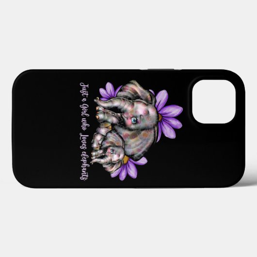 象を愛するジャスト・ガール花動物の再利用 Case-Mate iPhoneケース (裏面 (横))