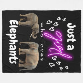 象を愛する女の子フリースブランケット フリースブランケット (正面(横))