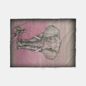 象を持つバレリーナの女の子 フリースブランケット (正面(横))