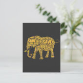 象を救おう サファリ 象 動物保護 ポストカード (スタンド正面)