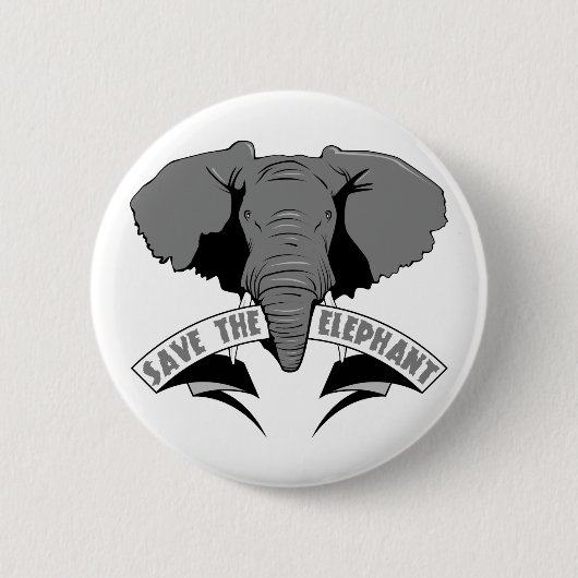 象を救って下さい 缶バッジ (正面)