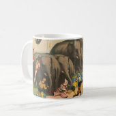 象を飛び越えるアクロバットのサーカスのポスター コーヒーマグカップ (正面左)