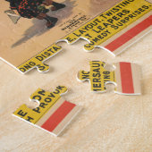 象を飛び越えるアクロバットのサーカスのポスター ジグソーパズル (側面)