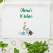 象アイスクリームフローラマウスキッチンハンドタオル キッチンタオル (折り畳み)