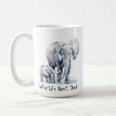 象アフリカ動物世界の最高のパパ引用文 コーヒーマグカップ (左)