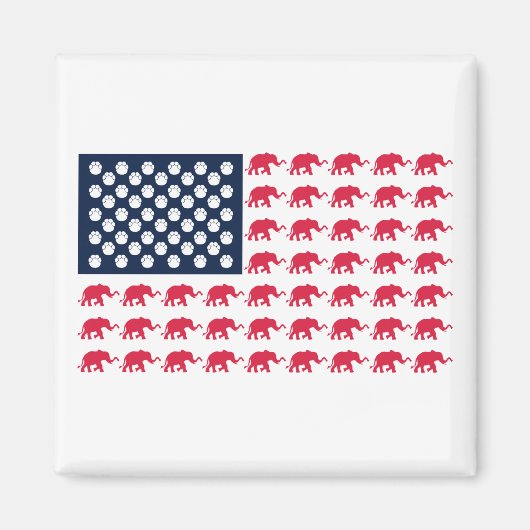 象アメリカ国旗 マグネット (正面)