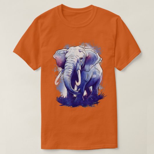 象イラストレーションアフリカゾウ動物の値リスト Tシャツ (デザイン正面)