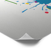 象ウォールアートアニマルワイルドライフ(ばちゃばちゃ)跳ねるアート ポスター (角)