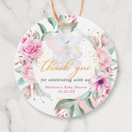 象エレガントの女の子のシャワーパーソナライズされた フェイバータグ