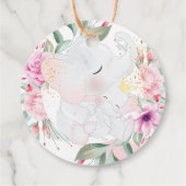 象エレガントの女の子のシャワーパーソナライズされた フェイバータグ (裏面)