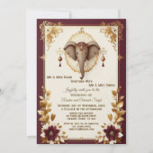 象エレガント殊吉願江茶フローラインディアン 招待状 (正面)