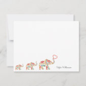 象エレガント象列車フローラ装飾華美 ノートカード (正面)