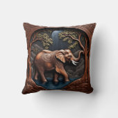 象エレガント象静かな滝の風景 クッション (裏面)