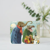 象カバ及びくまのクリスマスCaroling シーズンポストカード (スタンド正面)