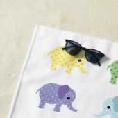 象カラフルのビーチ子供へタオル ビーチタオル (インサイチュ)