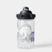 象カラフルの群れ ウォーターボトル (背面)