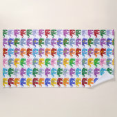 象カラフルの装飾 ビーチタオル (正面)