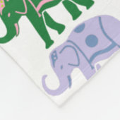 象カラフルの装飾 フリースブランケット (角)