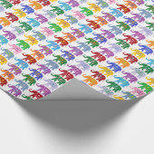 象カラフルの装飾 ラッピングペーパー (角)