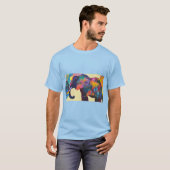 象カラフルモザイクアート Tシャツ (正面フル)