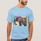 象カラフルモザイクアート Tシャツ (正面)