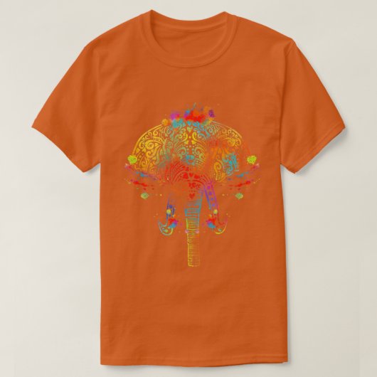 象カラフルヨガ Tシャツ (デザイン正面)