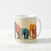 象カラフルヴィンテージ コーヒーマグカップ (正面右)