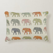 象カラフル動物のコンテンポラリー模様 アクセントクッション (正面)