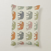 象カラフル動物のコンテンポラリー模様 アクセントクッション (裏面(縦))