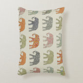 象カラフル動物のコンテンポラリー模様 アクセントクッション (正面(垂直))