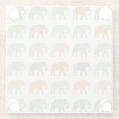 象カラフル動物のコンテンポラリー模様 ガラスコースター (裏面)