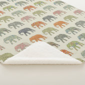 象カラフル動物のコンテンポラリー模様 シェルパブランケット (3/4)