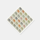 象カラフル動物のコンテンポラリー模様 スタンダードカクテルナプキン (角)